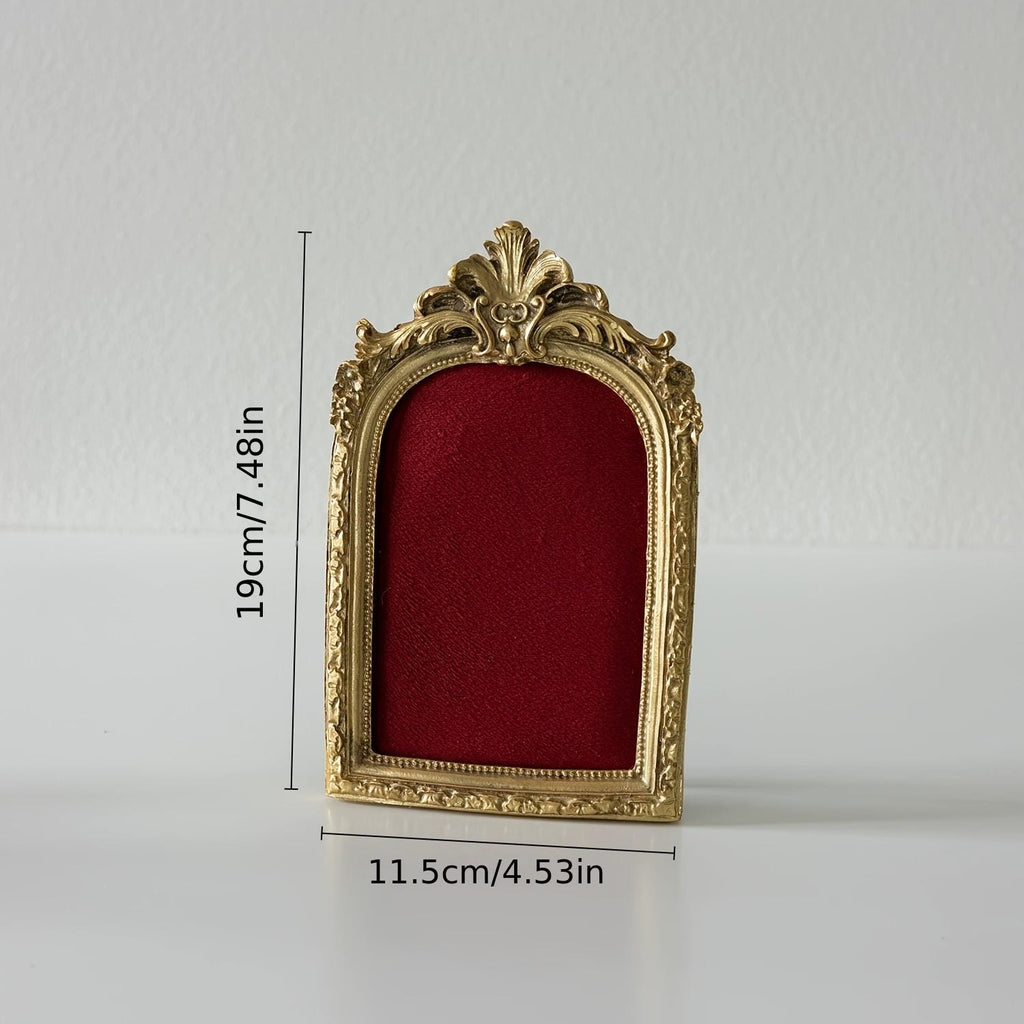 Baroque Red Velvet Jewelry Organizer Set: Gold Necklace & Ring Holder, Vanity Organizer