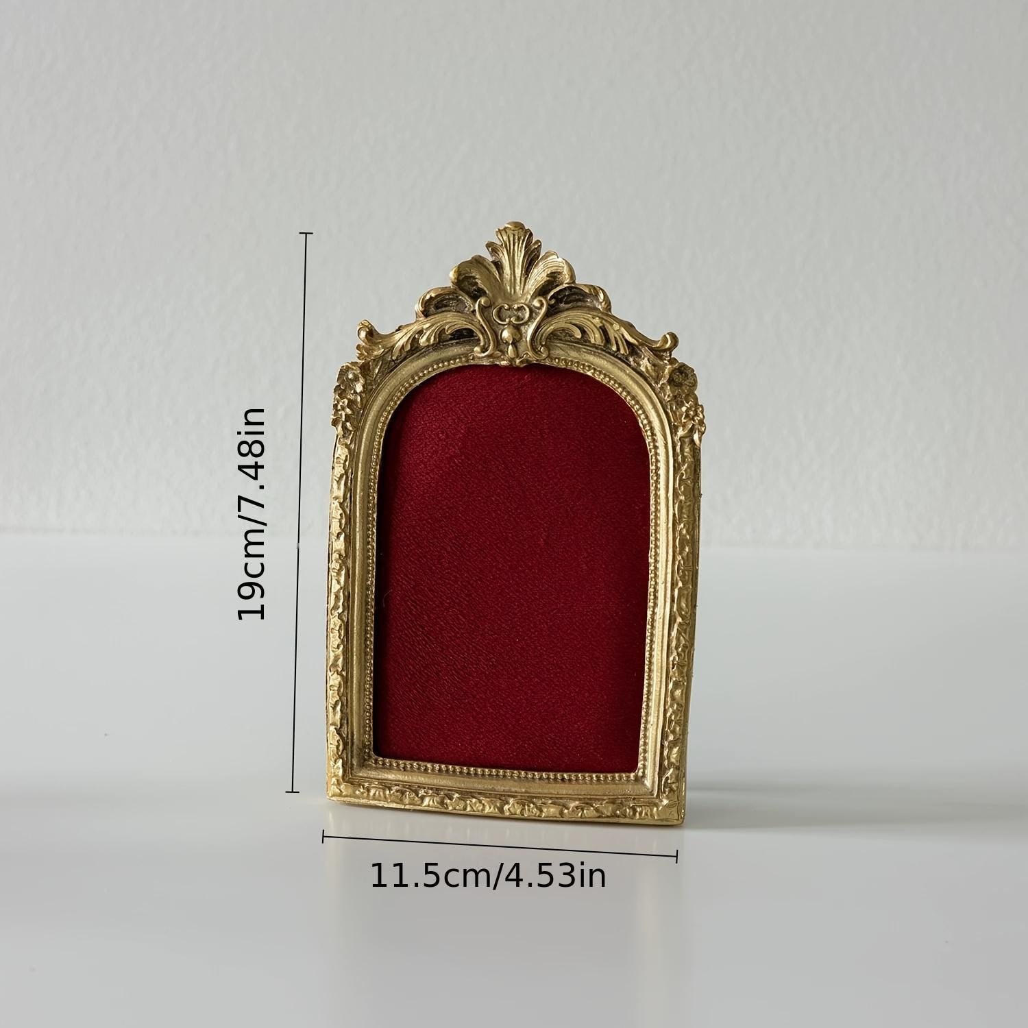 Baroque Red Velvet Jewelry Organizer Set: Gold Necklace & Ring Holder, Vanity Organizer