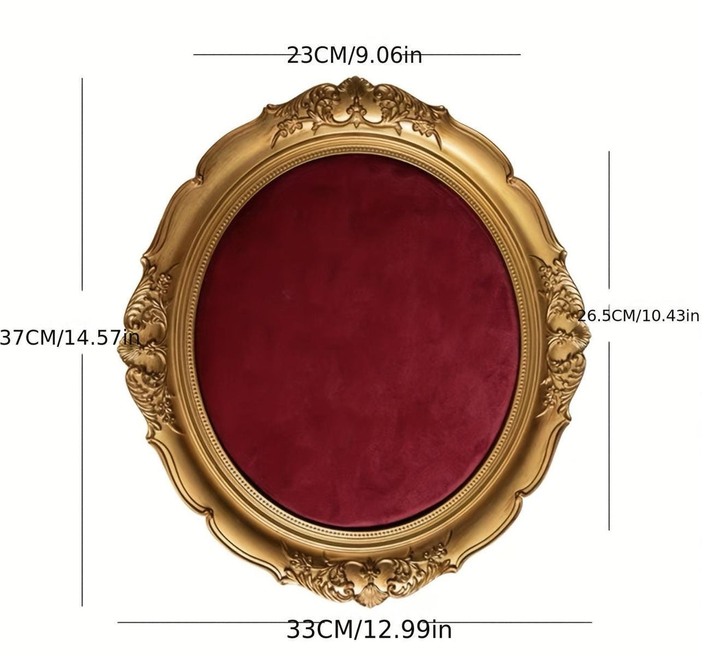Baroque Red Velvet Jewelry Organizer Set: Gold Necklace & Ring Holder, Vanity Organizer