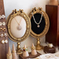 Baroque Gold Jewelry Display Stand: Vintage Necklace & Ring Holder