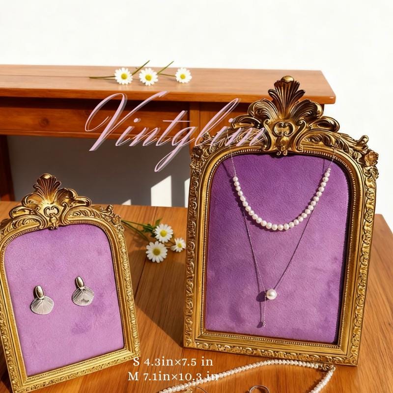 Baroque Jewelry Holder (Necklace/Earring) Navy/Purple, Home Decor Gift Baroque Style 4.33x7.48/7.09x10.24in