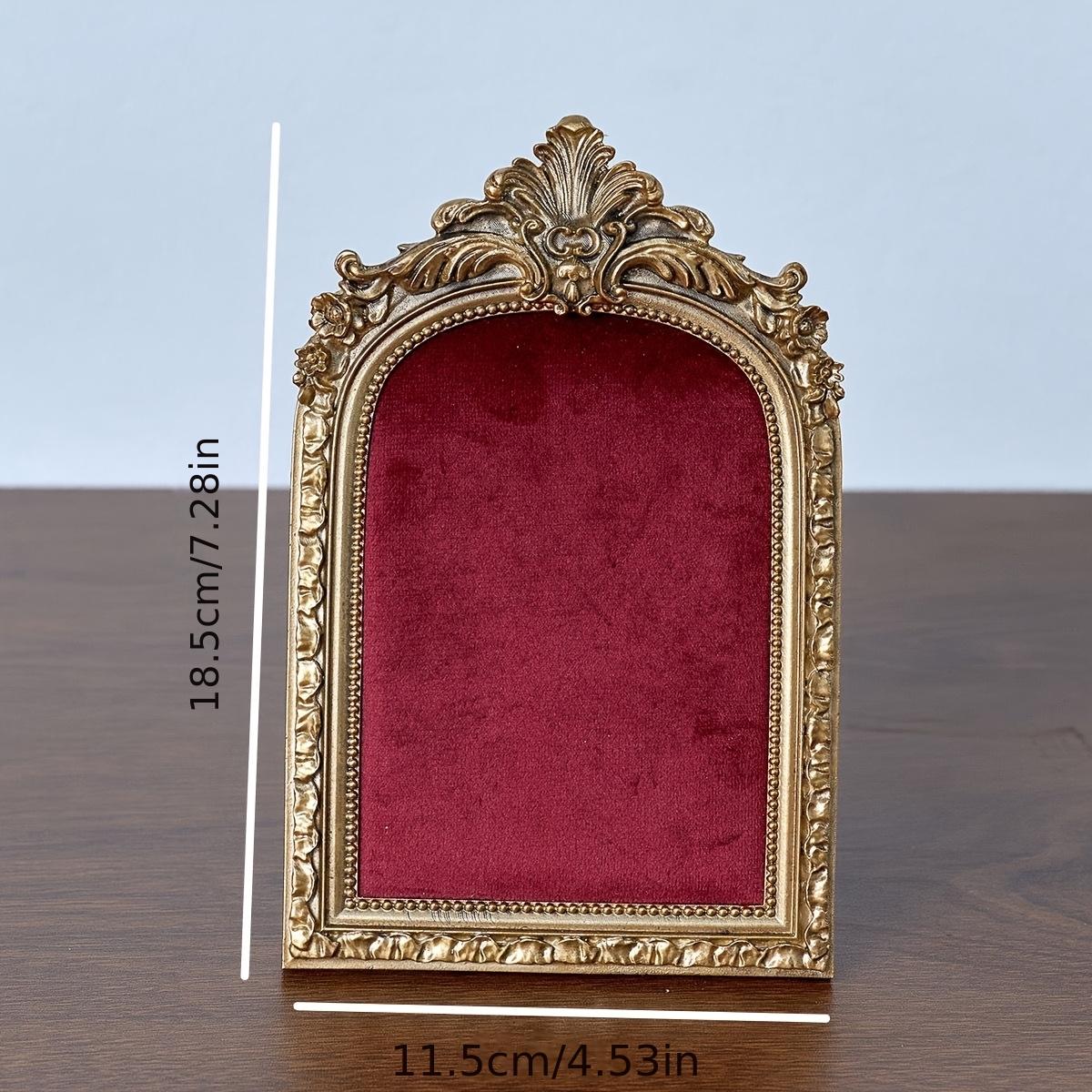 Red Velvet Necklace Holder with Mini Sofa Ring Trays: Baroque Jewelry Organizer