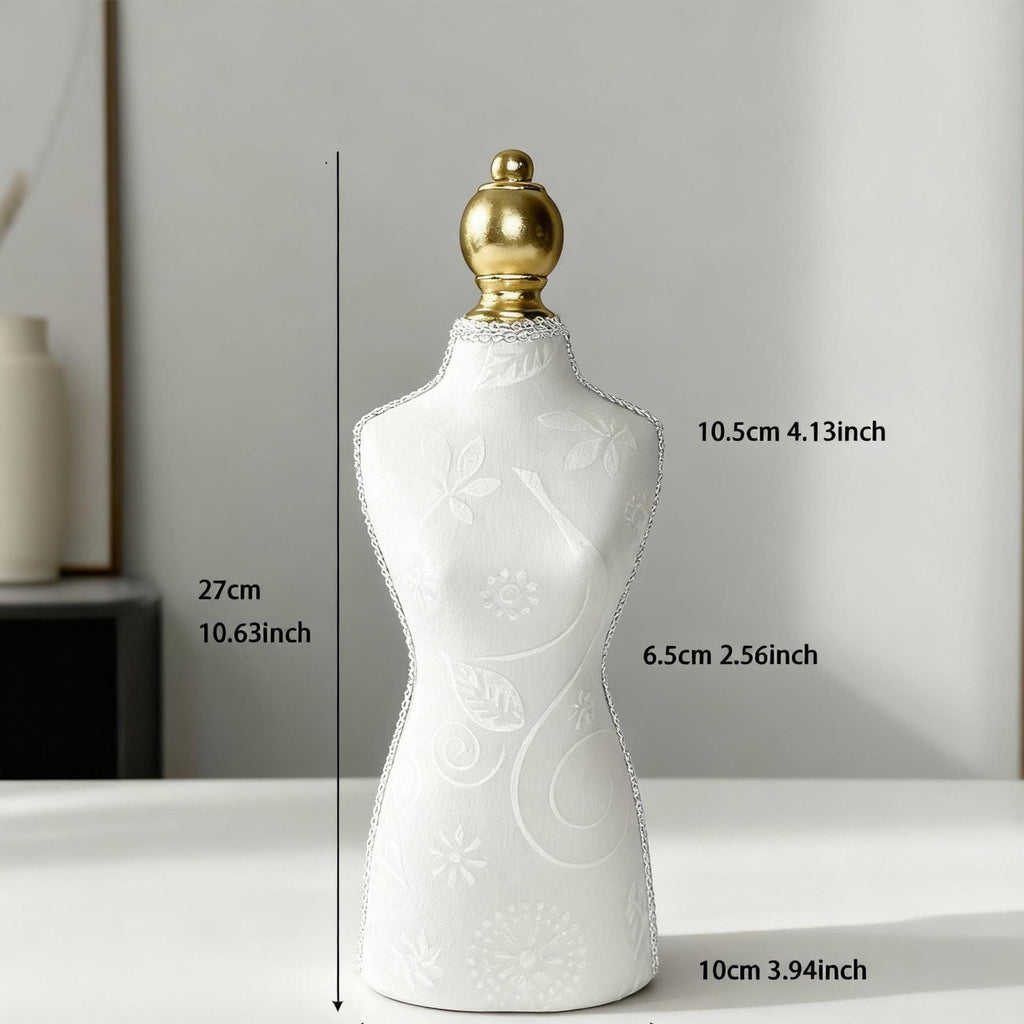 Baroque Velvet Mannequin Necklace Stand Holder, Luxury Home Decor for Jewelry Display & Gift