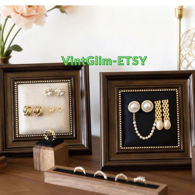 Baroque Framed Jewelry Holder: Wooden Necklace & Earring Organizer