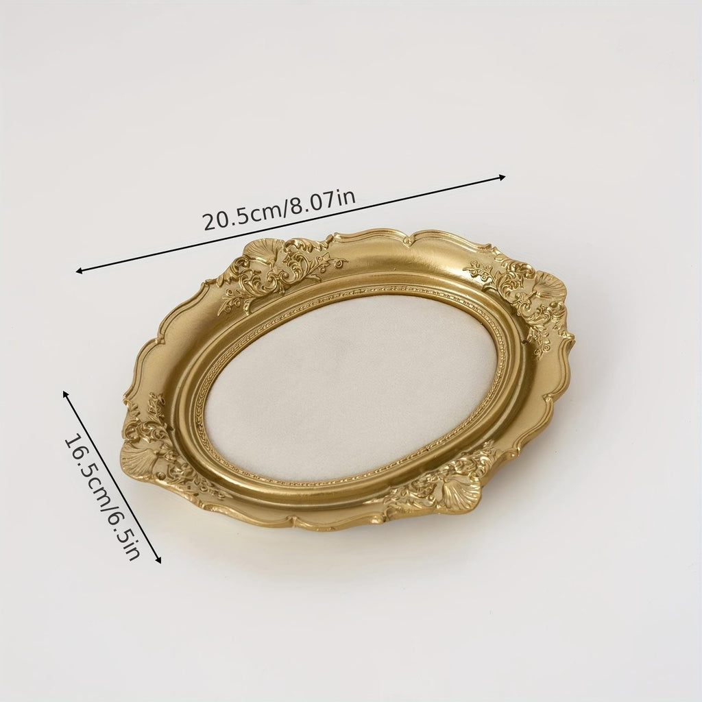 Baroque Style Necklace Ring Holder, Elegant Gold Jewelry Display Stand for Home Decor Gifting