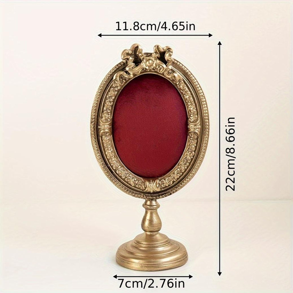 Baroque Red Velvet Jewelry Organizer Set: Gold Necklace & Ring Holder, Vanity Organizer