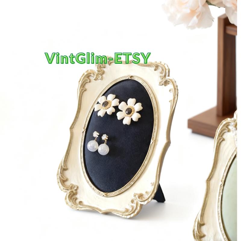 Baroque Framed Velvet Jewelry Holder, Luxury Necklace/Earring/Ring Organizer for Home Decor Gifting