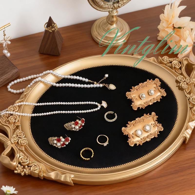 Baroque Lace Mannequin Necklace Holder, Luxury Gold Jewelry Display