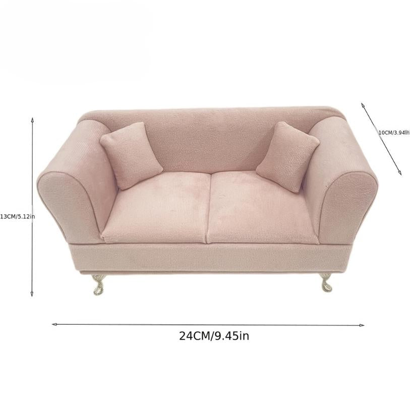 Miniature Pink Velvet Jewelry Sofa: Barbiecore Ring & Earring Holder