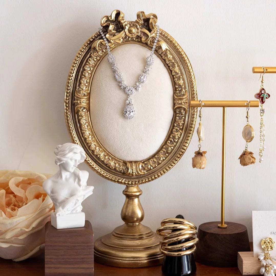 Baroque Jewelry Organizer: Elegant Necklace, Earring, Ring Display Stand