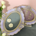 Baroque Purple Jewelry Display Ring Earring Tray, Necklace Holder, Elegant Filigree Home Decor Gift