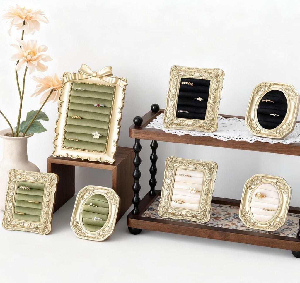 Baroque Velvet Jewelry Organizer: Ring & Earring Holder, Luxury Home Decor, Vanity Wedding