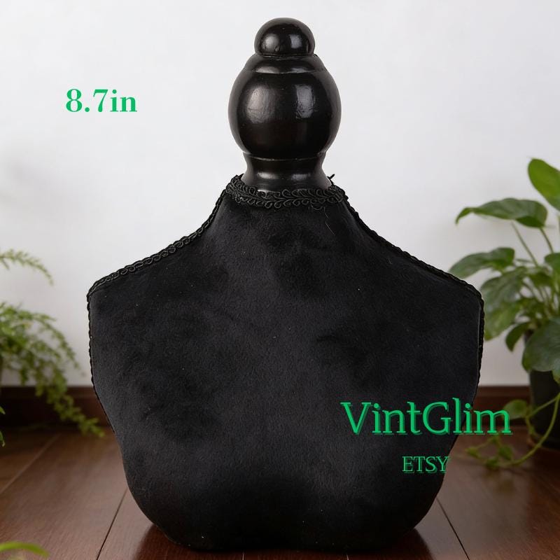 Baroque Bust Display, Black Velvet Necklace Stand, Luxury Home Decor, Gift for Mom