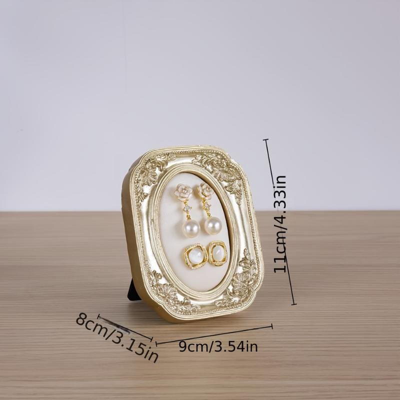 Baroque Gold Jewelry Display Stand, Necklace Earring Ring Holder for Home Decor Gifting