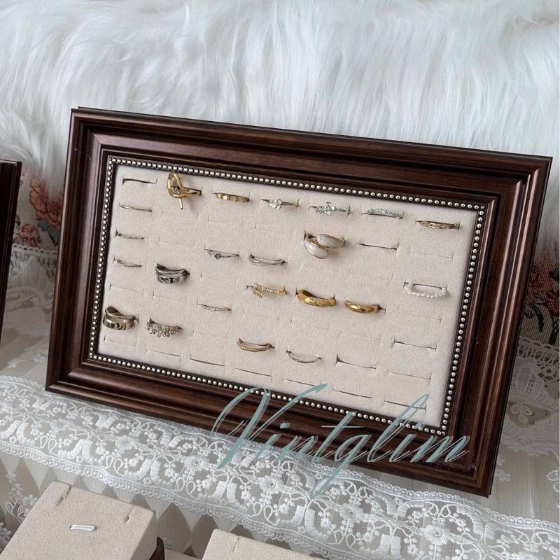 Baroque Wooden Jewelry Holder: 2-Size Ring Holder Display, Luxury Home Decor Gift