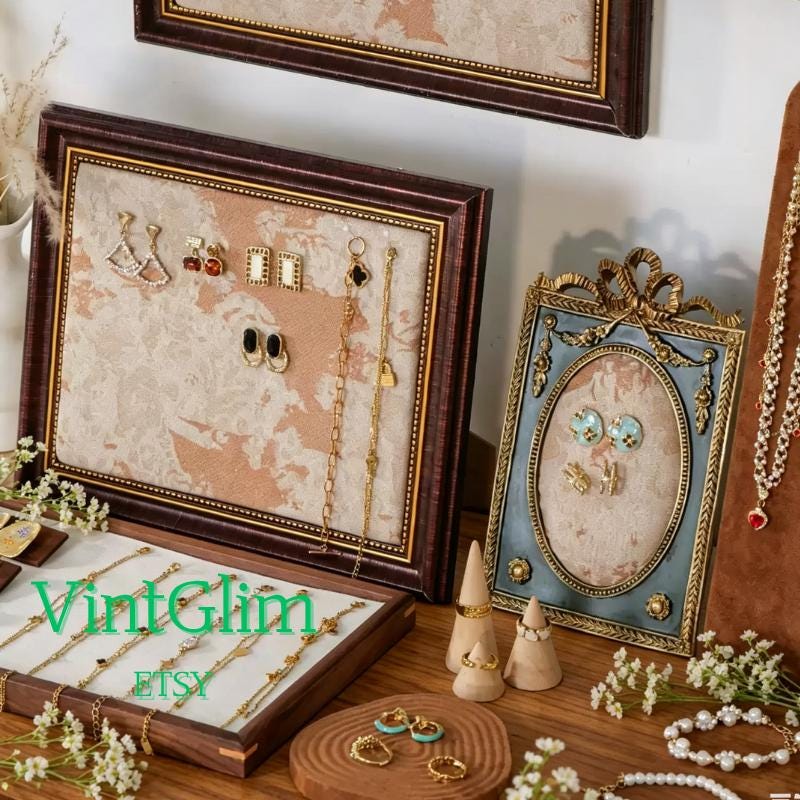 Antique-Style Jewelry Organizer Frame for Earrings & Necklaces, Jewelry Holder