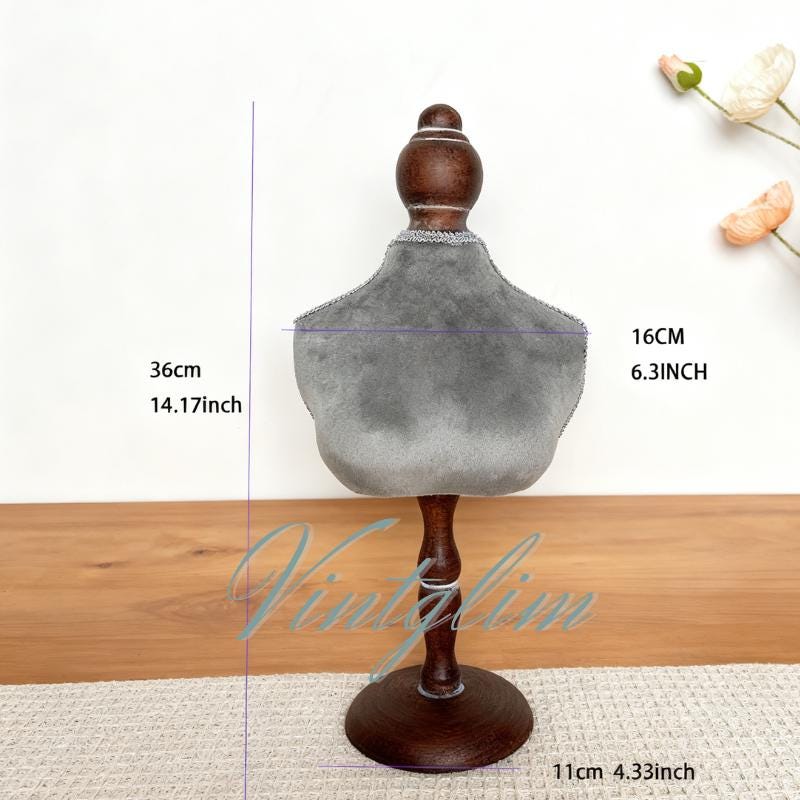 Baroque Mannequin Bust Display Necklace Holder Display(Gray/Green/Red) Velvet Jewelry Stand