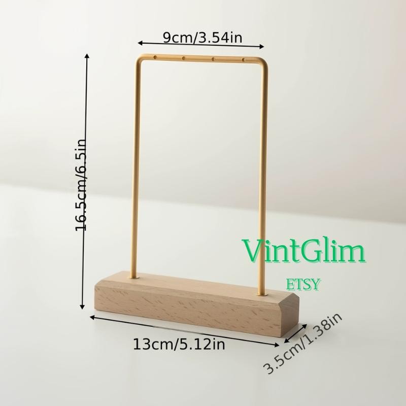Wooden Jewelry Display Organizer | Linen Bust & Earring Stand for Boutique Retail Display