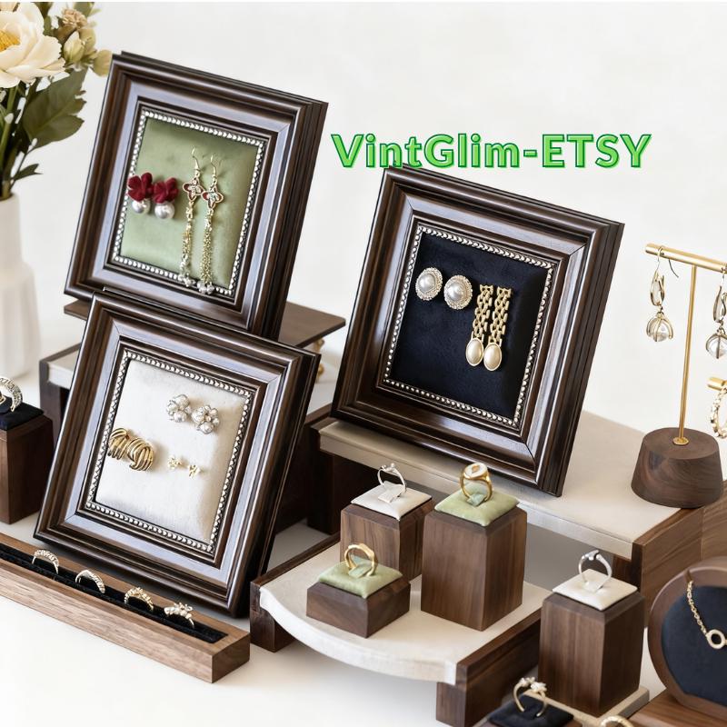 Baroque Framed Jewelry Holder: Wooden Necklace & Earring Organizer