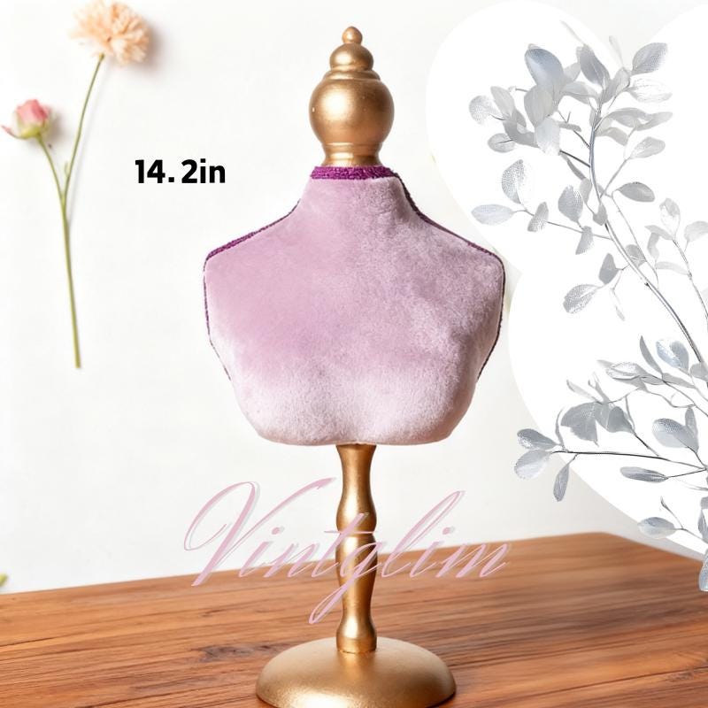 Baroque Style Lavender Plum Velvet Jewelry Organizer: Necklace/Ring/Earring Holder, Home Decor Gift