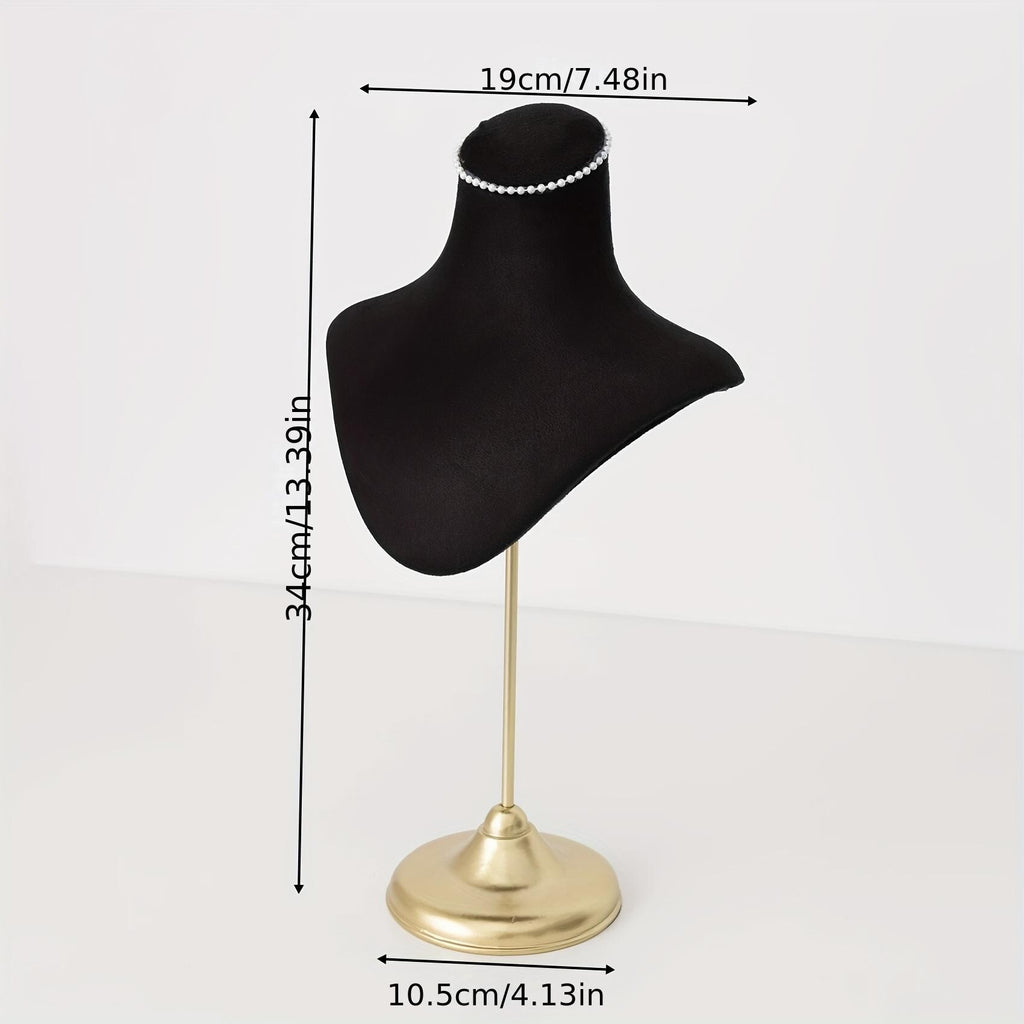 Baroque Gold Jewelry Stand Set: Necklace & Earring Display Tray, Classic Ebony, Home Decor Gift